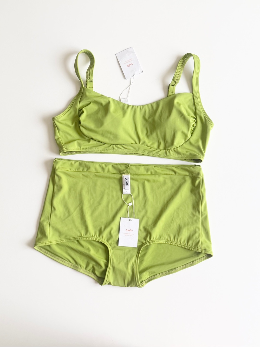 NWT Andie XL/LARGE swim bathing suit bikini set in Avocado green
